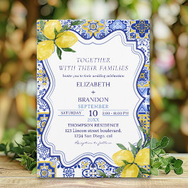 Convites Mediterranean Tile Wedding with Lemons 
