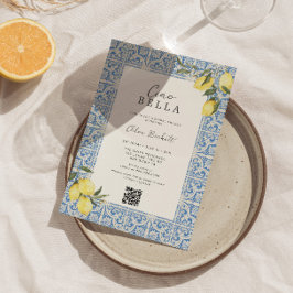 Convites Mediterranean Tiles Amalfi Capri Bridal Shower