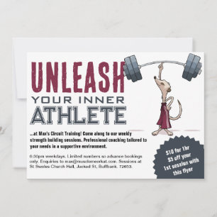 Convites Meerkat Bonito Libere Seu Cartoon Atleta Interior