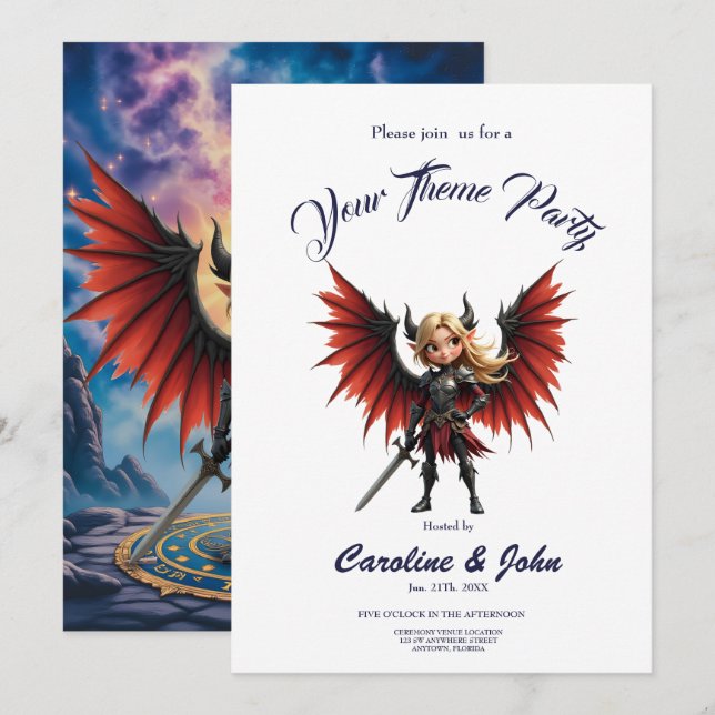 Convites Meet Emberlyn — the Smiling Chaos Guardian  (Frente/Verso)