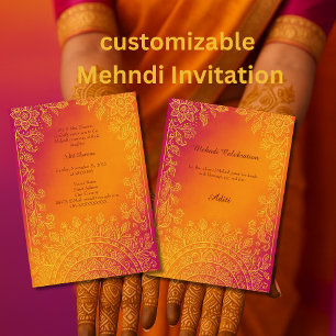 Convites mehndi mandala floral hindu
