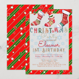 Convites Meias de Natal Aniversário de 1 ano