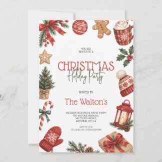 Convites Meias de Natal em Aquarela Festa de Fim de Ano