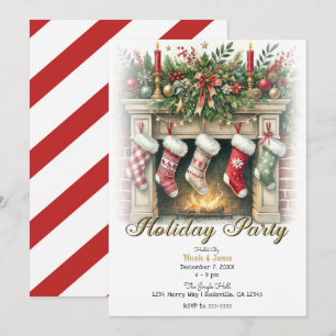 Convites Meias Penduradas ao Lado da Lareira Festa de Fim d