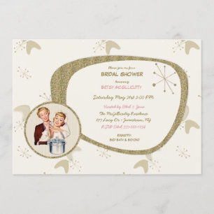 Convites Meio século de 50 de Noiva Moderna com Brilho Dou