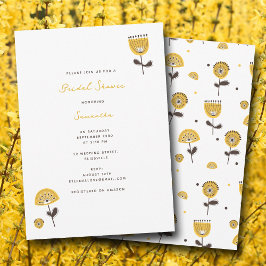 Convites Meio século Floral Amarelo Moderno