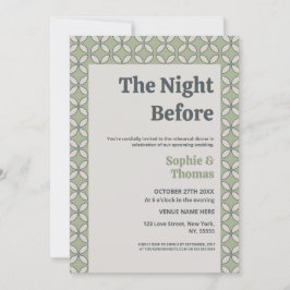 Convites Meio século Mod Retro Wedding Olive Green