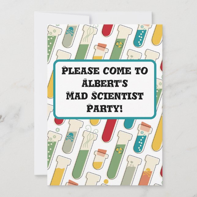 Convites Meio século Moderno de Teste de Química - Tiras do (Frente)