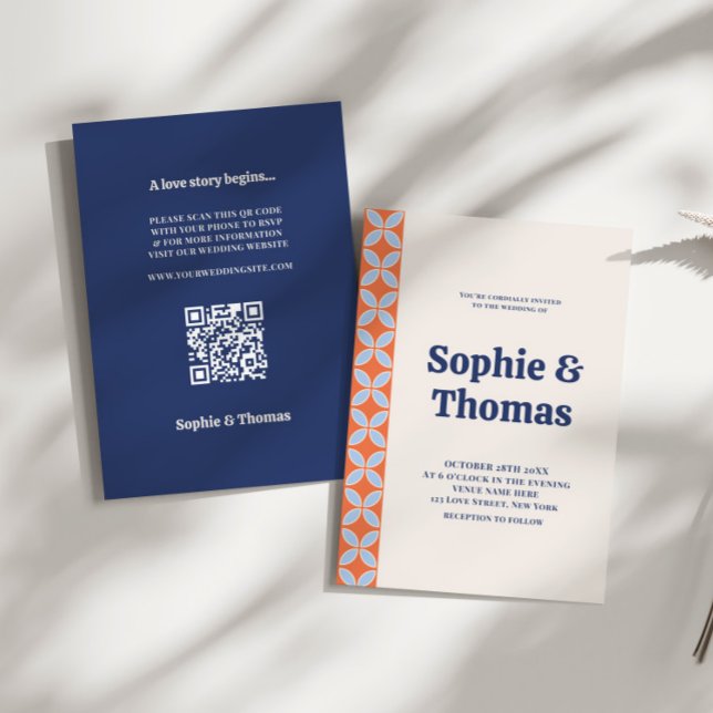 Convites Meio século Retro Wedding (Retro Mid Century Wedding Invitation)