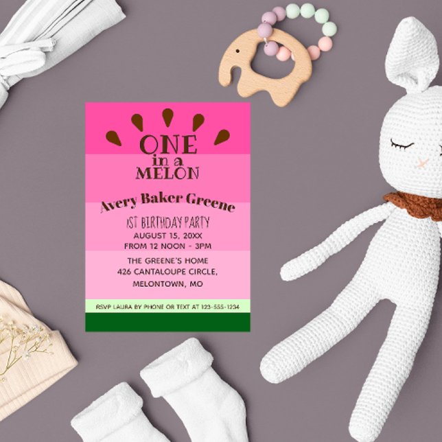 Convites Melancia 1 num aniversário de Melon (Criador carregado)