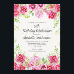 Convites Melancia cor-de-água rosa Verde Floral 50º Anivers<br><div class="desc">Cor de água rosa-clara floral e verde 50º convite de aniversário. Entre em contato conosco para obter ajuda sobre a personalização ou produtos correspondentes.</div>