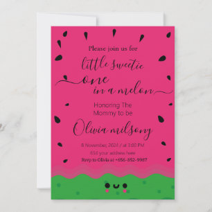 Convites melancia little sweetie aquarela uma em um melo