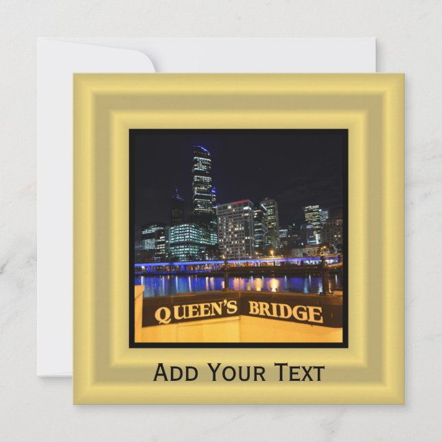 Convites Melbourne Austrália CDB Luzes sobre a Ponte da Rai (Frente)