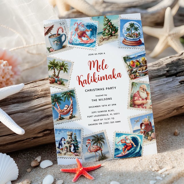 Convites Mele Kalikimaka Festa Tropical de Natal (Criador carregado)