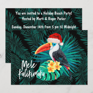 Convites Mele Kalikimaka Pássaros da Selva Tropical