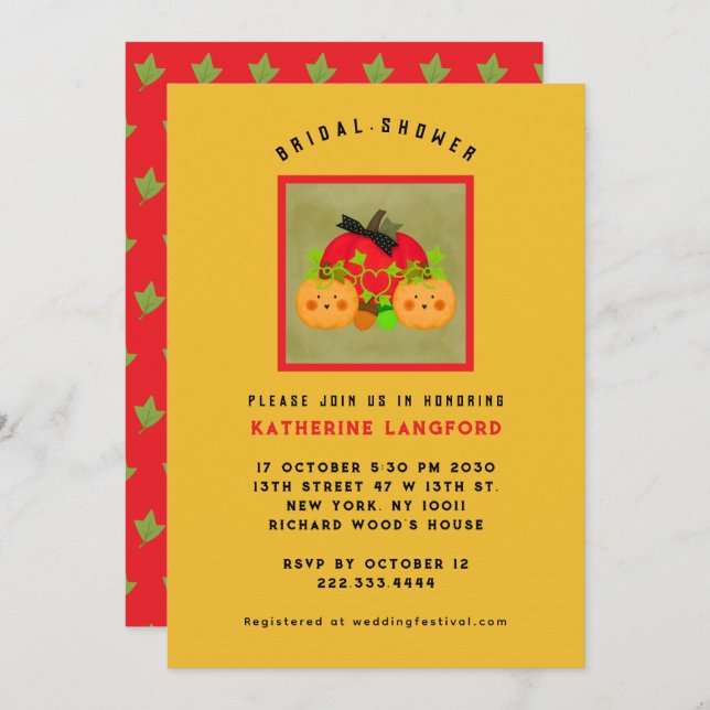 Convites Melhor Chá de panela do outono (Frente/Verso)