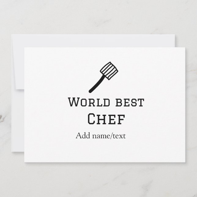 Convites Melhor chef do mundo adicionar nome texto cozinhar (Frente)
