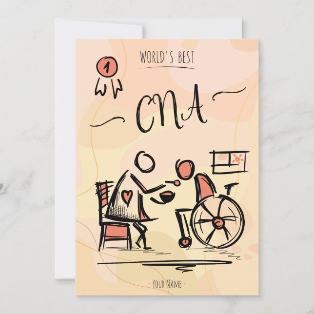 Convites Melhor CNA do Mundo - Presente Assistente de Enfer (Frente)