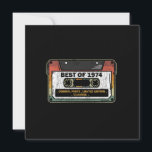 Convites Melhor De 1974 Vintage Cassette Funny Birthday Gif<br><div class="desc">Vintage clássico fita 1974 Birthday dá Design no estilo retrô e no ano de nascimento. Legal Original Parts Limited Edition. Criado em presente de aniversário de 1974. Festas de aniversário.</div>