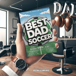 Convites Melhor Dia dos Pais de futebol grafite dia de féri