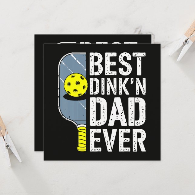 Convites Melhor Dink'N Pai de Todos os Tempos Pickleball (Frente/Verso In Situ)