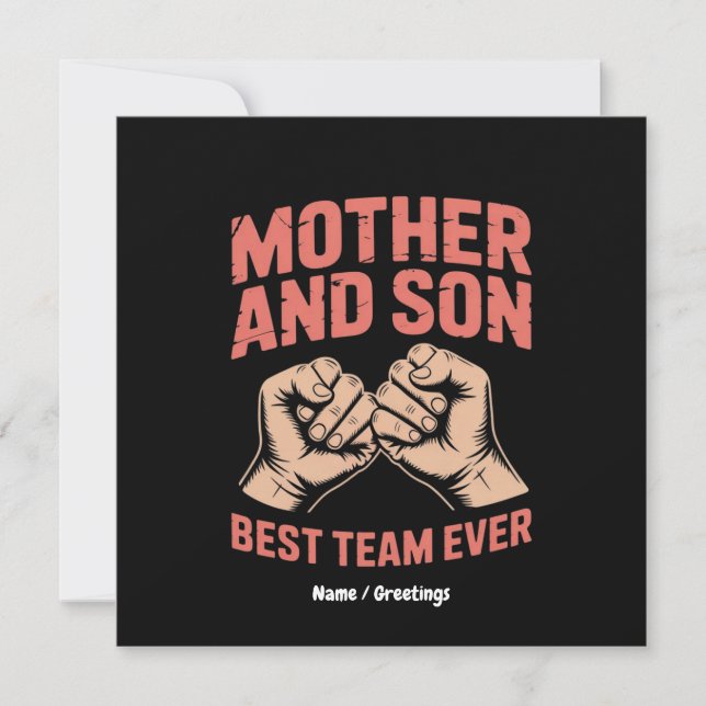 Convites Melhor Equipe de Mãe e Filho De Dia de as mães Fel (Frente)