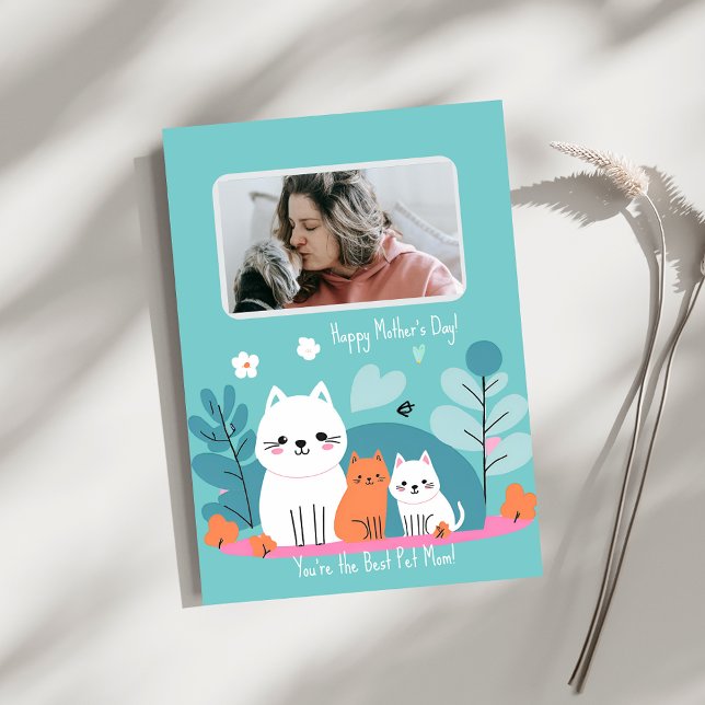 Convites Melhor fantasia de gatos mães engraçadas (Best Pet Mom Funny Mother's cats Dogs Illustration Invitation
)