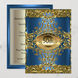 Convites Melhor festa de aniversário de 50 anos dourada