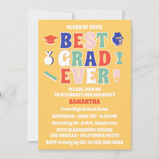 Convites Melhor Formando Retroativa Festa de formatura Amar (Frente)