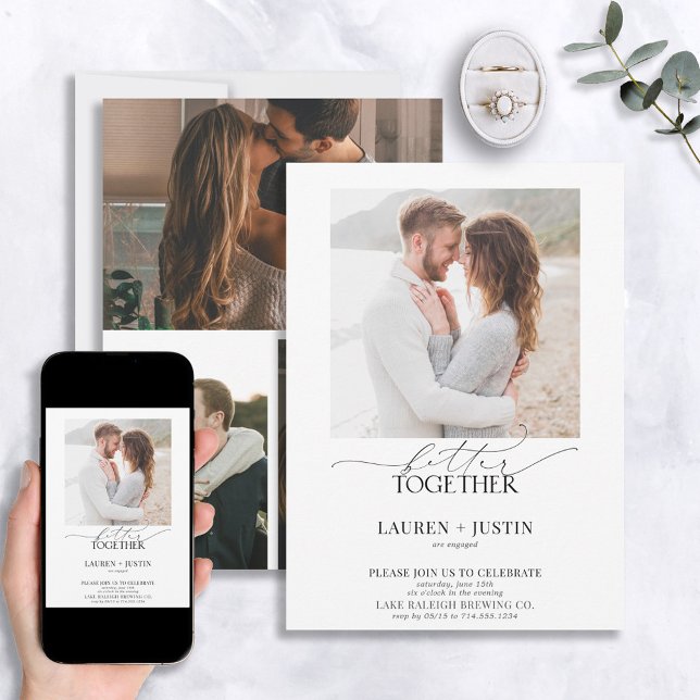 Convites Melhor Junto com a Festa de noivado de Fotografias (Criador carregado)