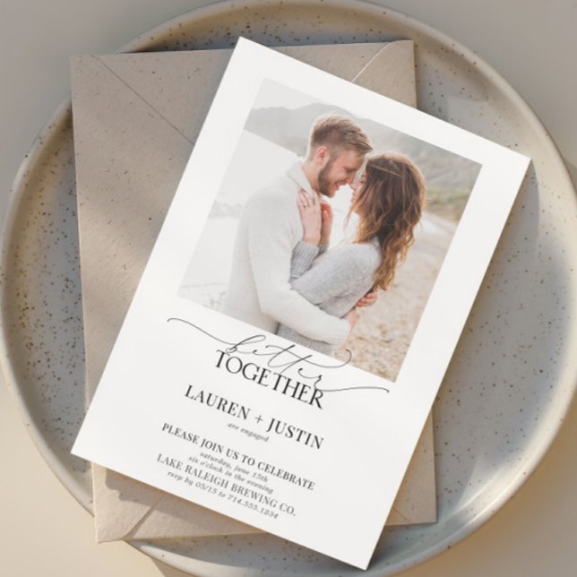 Convites Melhor Junto com a Festa de noivado de fotos moder (Criador carregado)