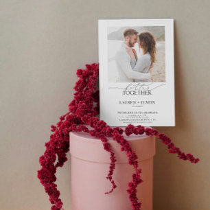 Convites Melhor Junto Noivado de Código QR de Foto Moderno 