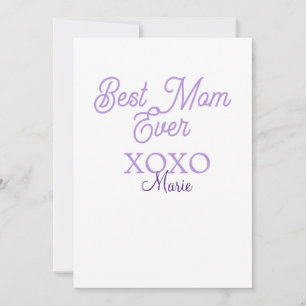 Convites melhor mãe de sempre xoxo nome roxo elegante dia d