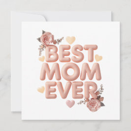 Convites Melhor Mãe do Mundo Design Floral 3D | Presente pa