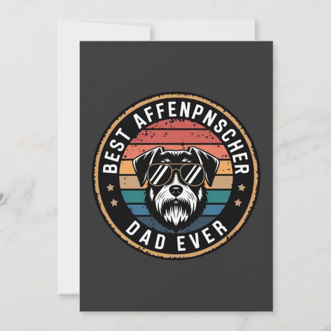 Convites Melhor Pai Affenpnscher Cão Engraçado (Frente)