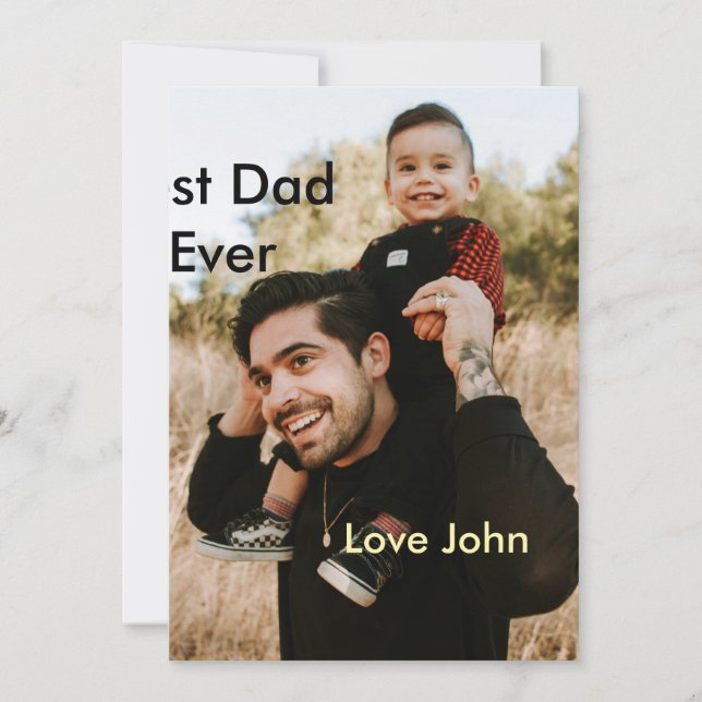 Convites Melhor pai do mundo presente para o pai foto nome  (Frente)