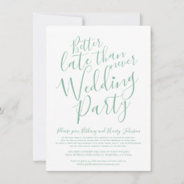 Convites Melhor tarde do que nunca verde-festa de casamento