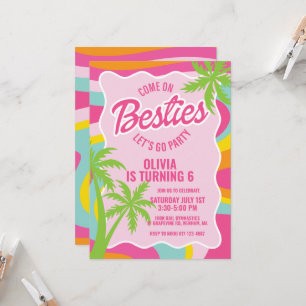 Convites Melhores amigas rosa malibu redemoinho praia anive