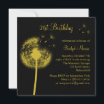 Convites Melhores Desejos! Amarelo<br><div class="desc">Um dandelion frágil e delicado decora este convite de aniversário. Ele pode ser facilmente personalizado para qualquer idade. Ele é mostrado no papel básico; no entanto,  recomendo o shimmer do papel de champanhe metálico.</div>