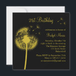 Convites Melhores Desejos! Amarelo<br><div class="desc">Um dandelion frágil e delicado decora este convite de aniversário. Ele pode ser facilmente personalizado para qualquer idade. Ele é mostrado no papel básico; no entanto,  recomendo o shimmer do papel de champanhe metálico.</div>