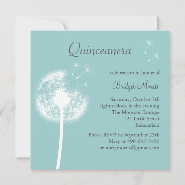 Convites Melhores Desejos! (turquesa) (Frente)