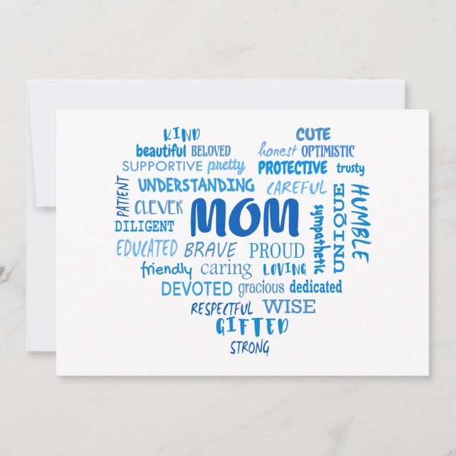 Convites Melhores qualidades de mãe e características de mã (Frente)