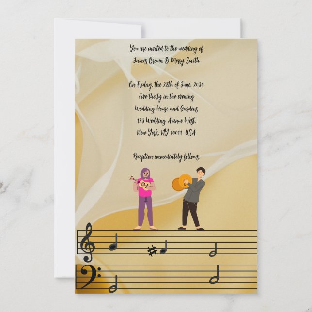 Convites Melodia de Nós casamento (Verso)