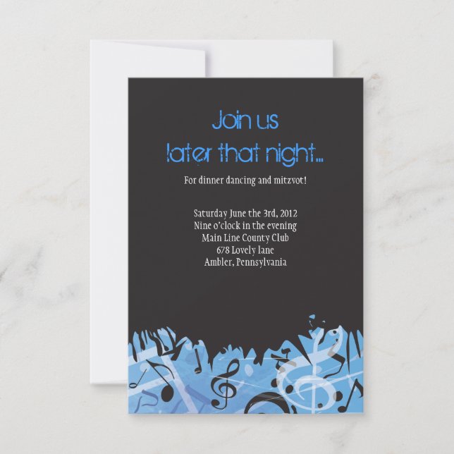 Convites MELODY do Bar TORAH Bat Mitzvah (Frente)