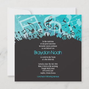 Convites MELODY do Bar TORAH Bat Mitzvah Invitatio_TEAL