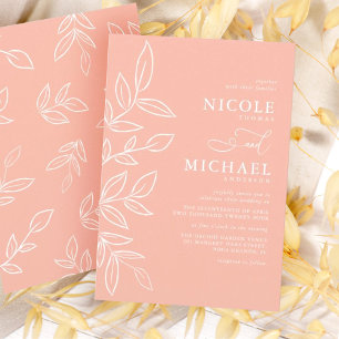 Convites Melon Pink Minimalista Elegante Deixa Casamento