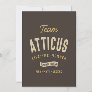 Convites Membro Vitalício da Equipe Atticus Nome Personaliz