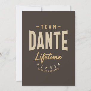 Convites Membro Vitalício da Equipe Dante Nome Personalizad