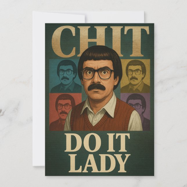Convites Meme da Dama Faça – Design de Citação Retro Divert (Frente)