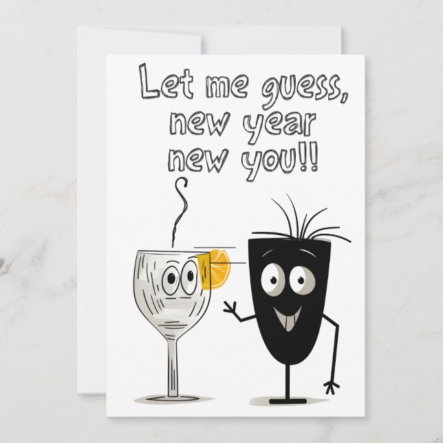 Convites Meme Sarcastic Funny 2024 Feliz ano novo (Frente)